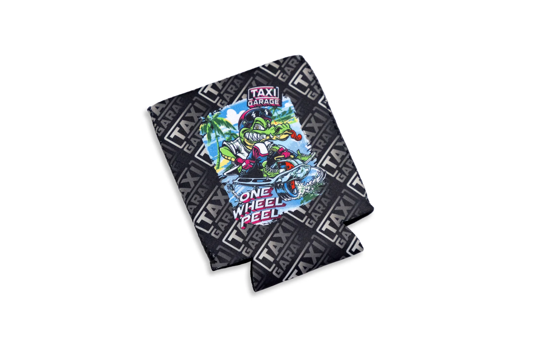Taxi Garage 'One Wheel Peel' Koozie - Image 2